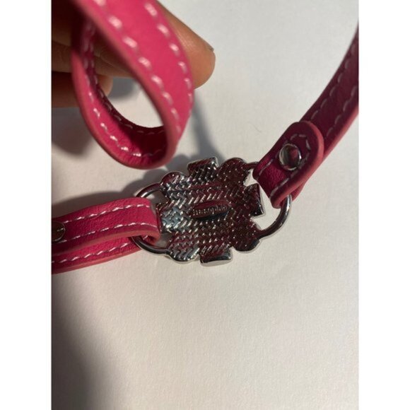 Lia Sophia Pink Leather Wrap Bracelet Adjustable Pink White Flower - Picture 7 of 8